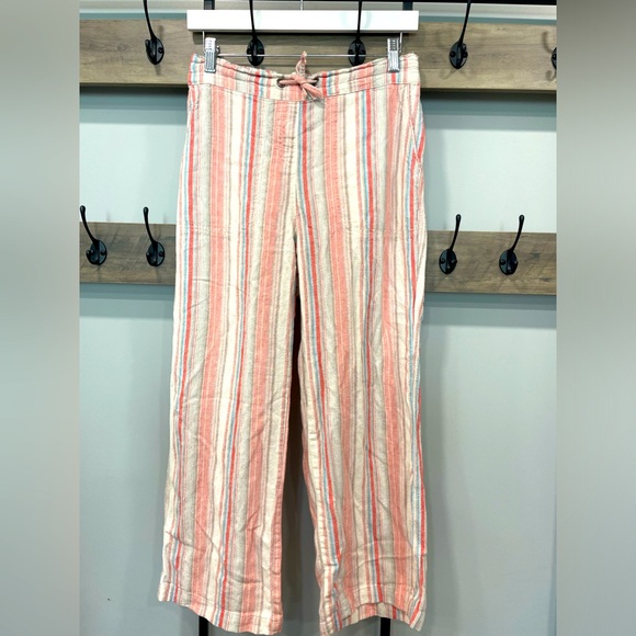 Denim&Co. Striped Wide Leg Pants - Pink and Cream - Picture 4 of 7